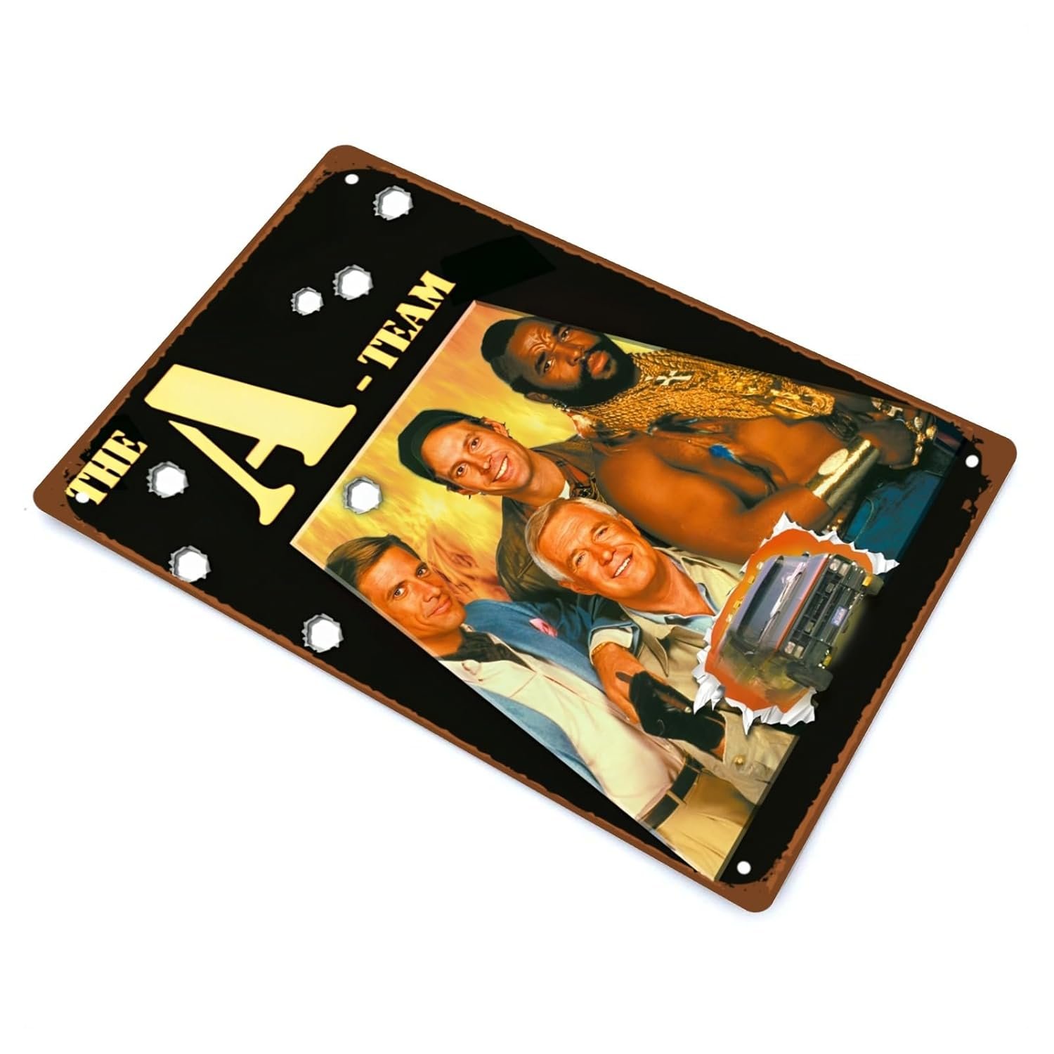 The A-Team Movie Metal Wall Tin Sign Team Fighting Movies poster Man Cave Decor Retro Gift Vintage Gunfight Movies Country Rustic Decorations 8"x12"