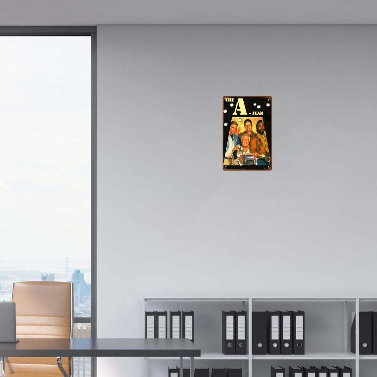 The A-Team Movie Metal Wall Tin Sign Team Fighting Movies poster Man Cave Decor Retro Gift Vintage Gunfight Movies Country Rustic Decorations 8"x12"