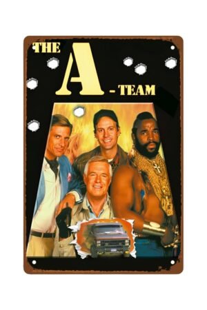 The A-Team Movie Metal Wall Tin Sign Team Fighting Movies poster Man Cave Decor Retro Gift Vintage Gunfight Movies Country Rustic Decorations 8"x12"