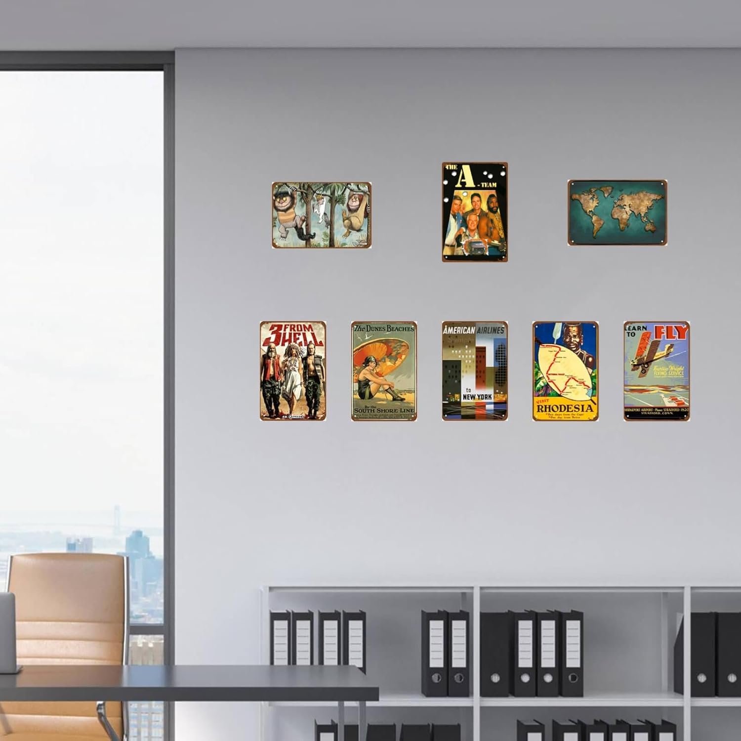 The A-Team Movie Metal Wall Tin Sign Team Fighting Movies poster Man Cave Decor Retro Gift Vintage Gunfight Movies Country Rustic Decorations 8"x12"