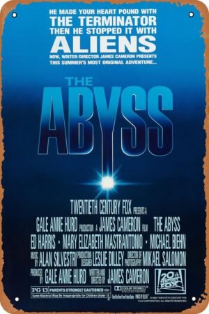 The Abyss 1 Horror Movie Poster Tin Sign Vintage Metal Sign Retro Wall Decor 12x8 Inches