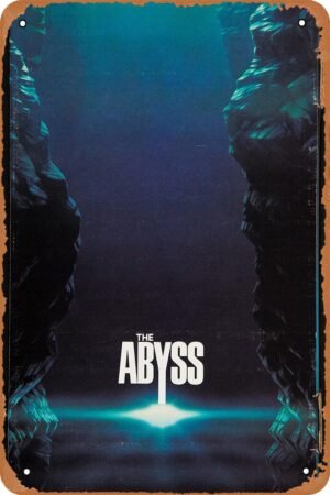 The Abyss 1989 Horror Movie Poster Tin Sign Vintage Metal Sign Retro Wall Decor 12x8 Inches