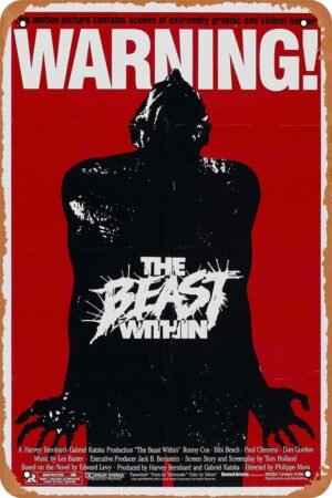 The Beast Within Horror Movie Poster Tin Sign Vintage Metal Sign Retro Wall Decor 12x8 Inches