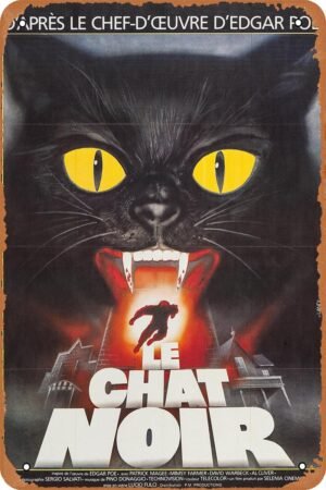 The Black Cat 1 Horror Movie Poster Tin Sign Vintage Metal Sign Retro Wall Decor 12x8 Inches
