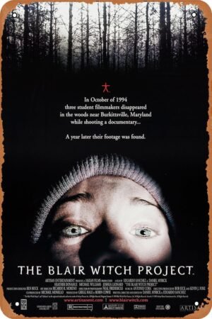 The Blair Witch Project Horror Movie Poster Tin Sign Vintage Metal Sign Retro Wall Decor 12x8 Inches