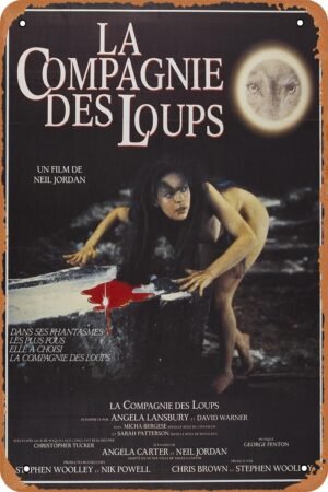 The Company of Wolves 1985 Horror Movie Poster Tin Sign Vintage Metal Sign Retro Wall Decor 12x8 Inches