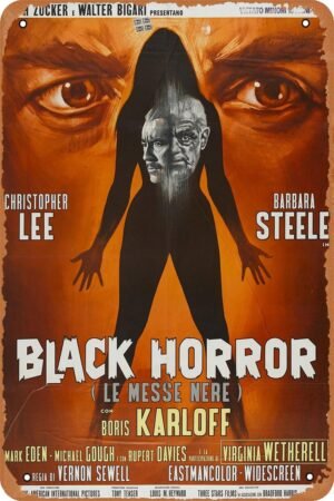 The Crimson Cult Horror Movie Poster Tin Sign Vintage Metal Sign Retro Wall Decor 12x8 Inches