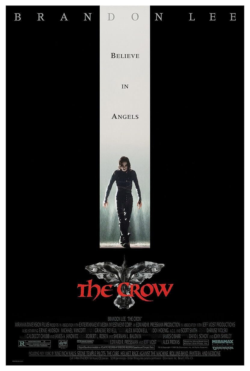 The Crow - Brandon Lee - Movie Poster - 1994 - US Version-24 x 36 Inches