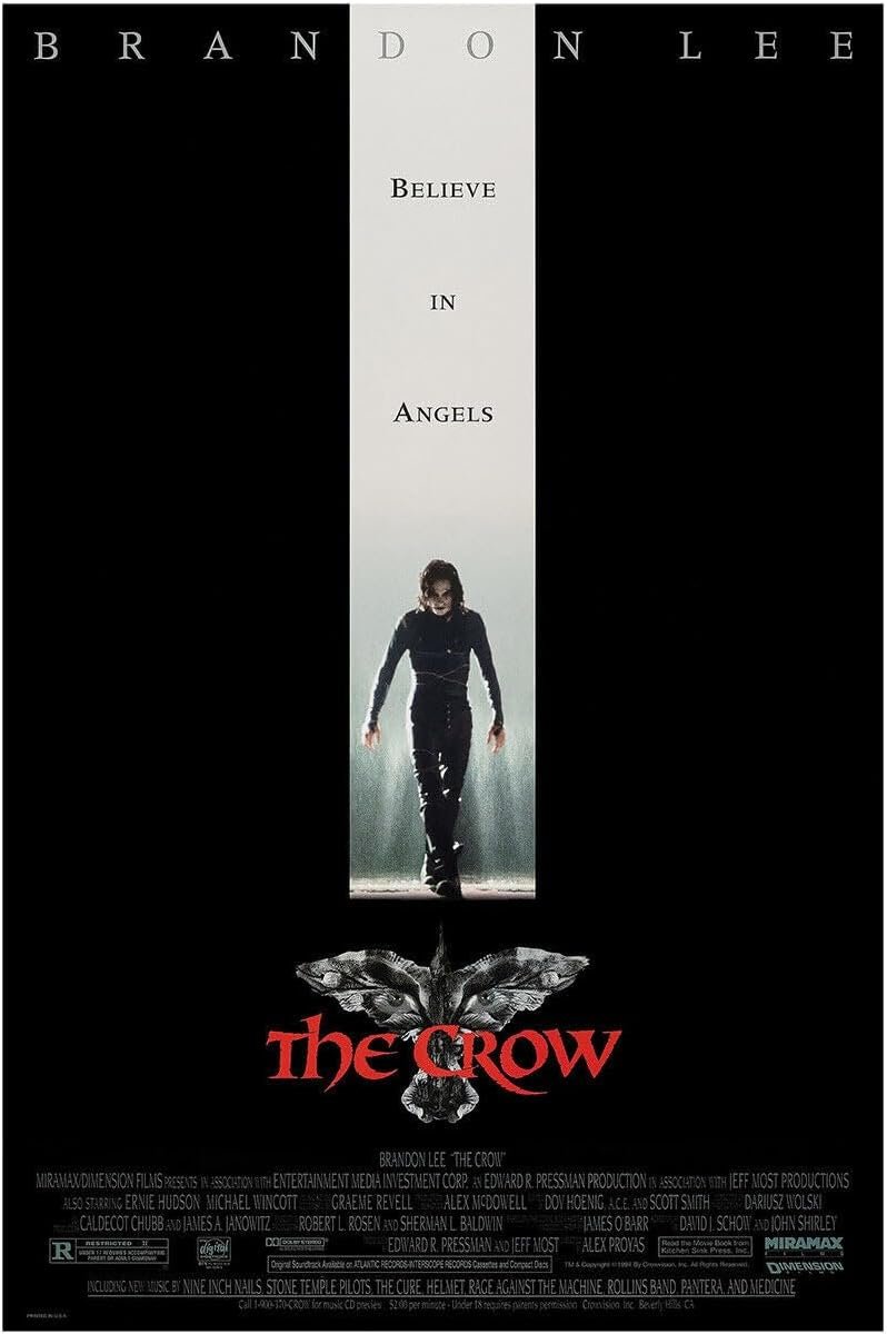 The Crow - Brandon Lee - Movie Poster - 1994 - US Version-24 x 36 Inches
