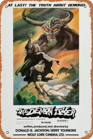 The Demon Lover Horror Movie Poster Tin Sign Vintage Metal Sign Retro Wall Decor 12x8 Inches