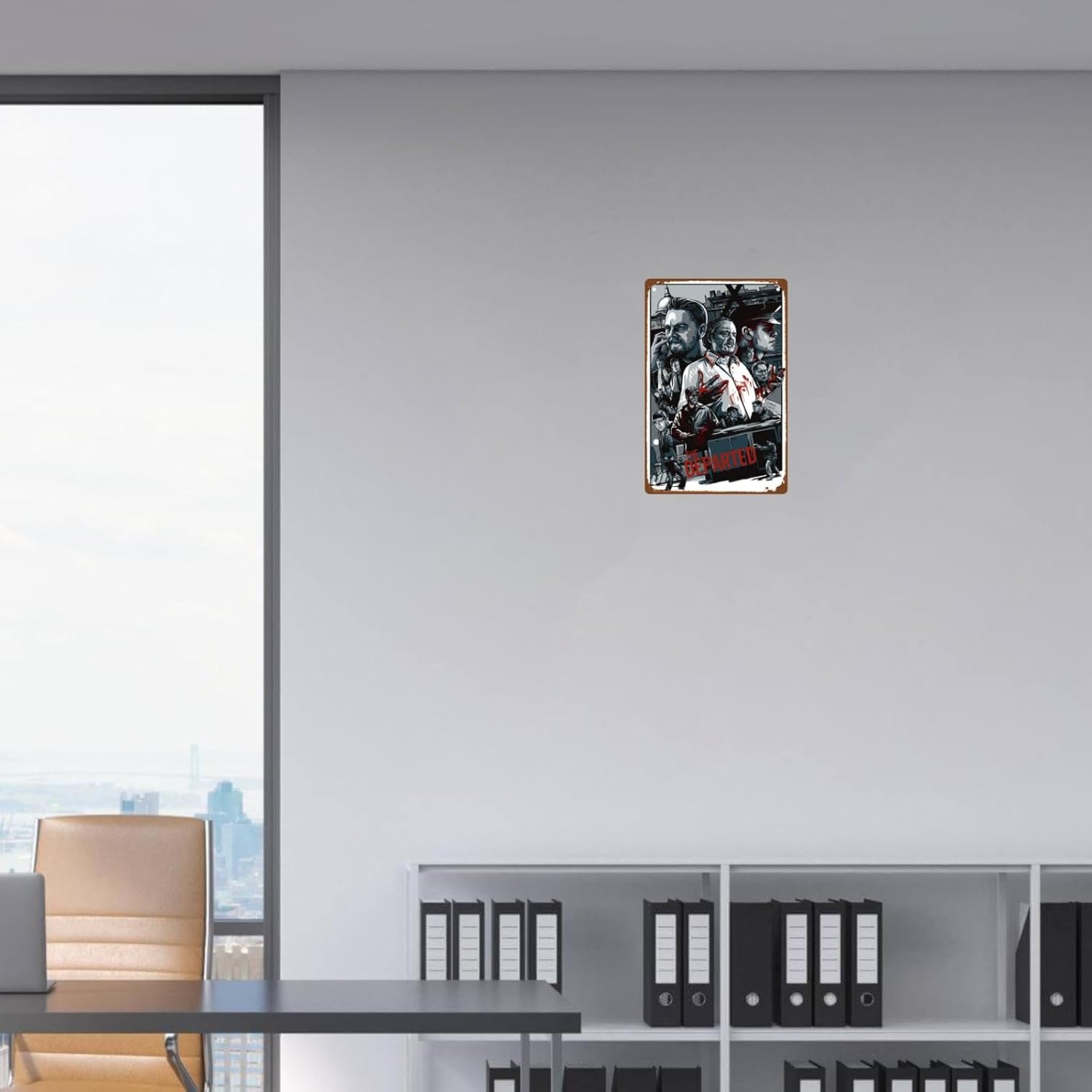 The Departed Film Art Deco Metal Wall Tin Sign Action Fighting Movie Man Cave Decor Retro Gift Vintage Decorations Action Drama Movie 8"x12"