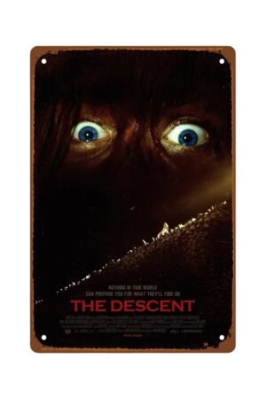 The Descent Movies Metal Wall Tin Sign Horror Adventure Movie Man Cave Decor Retro Gift Vintage Classic Adventure Movies Shabby Chic Decorations 8"x12"