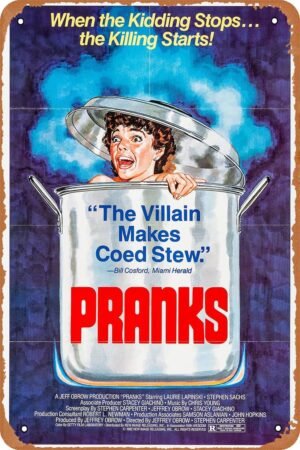 The Dorm That Dripped Blood Horror Movie Poster Tin Sign Vintage Metal Sign Retro Wall Decor 12x8 Inches