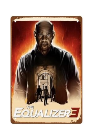 The Equalizer Movie Metal Wall Tin Sign Thrilling Crime Movie Art Deco Retro Gift Man Cave Decor Vintage Decorations Classic Films 8"x12"