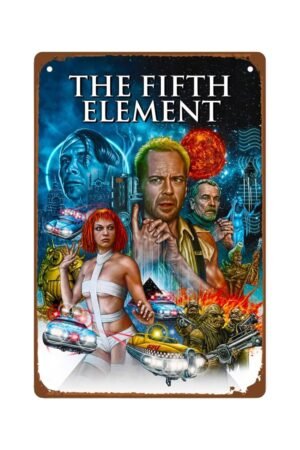 The Fifth Element Movie Retro Metal Wall Tin Sign Science Fiction Movie Man Cave Decor Retro Gift Vintage Decorations Classic Action Films 8"x12"