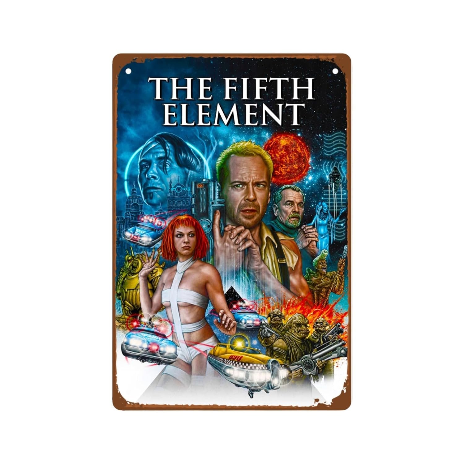 The Fifth Element Movie Retro Metal Wall Tin Sign Science Fiction Movie Man Cave Decor Retro Gift Vintage Decorations Classic Action Films 8"x12"