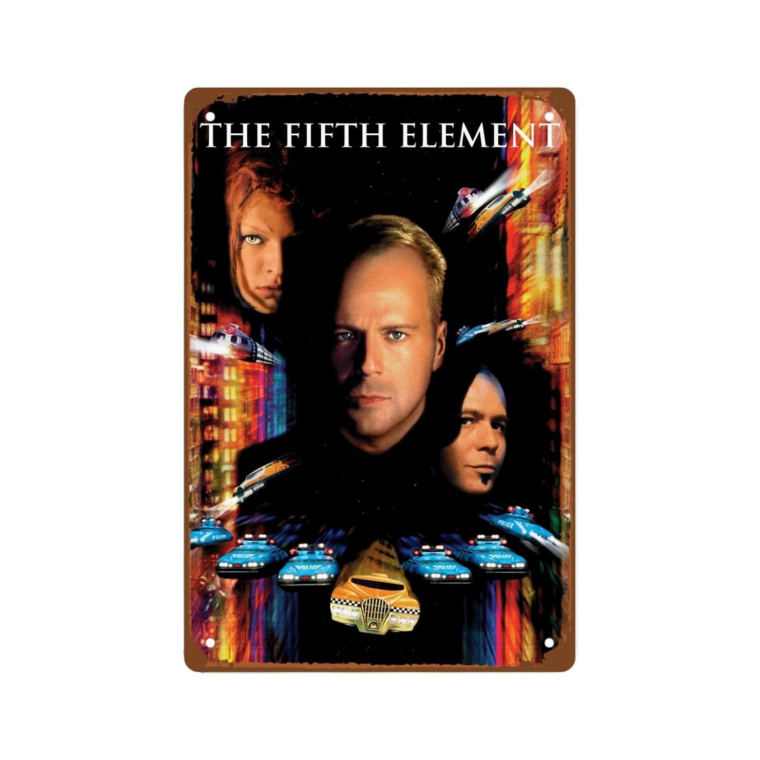 The Fifth Element Movies Colonial Metal Wall Tin Sign Science Fiction Movies Man Cave Decor Retro Gift Vintage Decorations Classic Action Film 8"x12"
