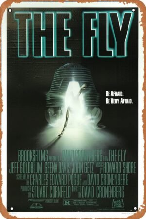 The Fly Poster Horror Movie Tin Sign Vintage Metal Sign for Men Women Plaque Wall Decor for Bar Pub Home Cafe 8x12 Inch