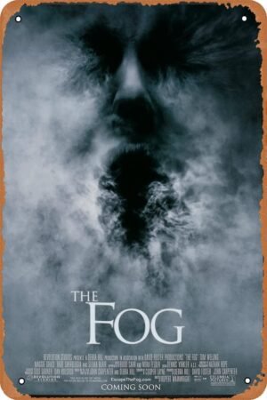 The Fog 2005 Poster Horror Movie Tin Sign Vintage Metal Sign for Men Women Plaque Wall Decor for Bar Pub Home Cafe 8x12 Inch