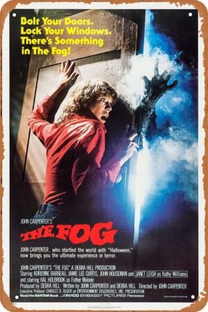 The Fog Movie Poster Vintage Metal Tin Sign for Pub Man Cave Wall Home Cafes Bar Wall Decor 12x8 Inch