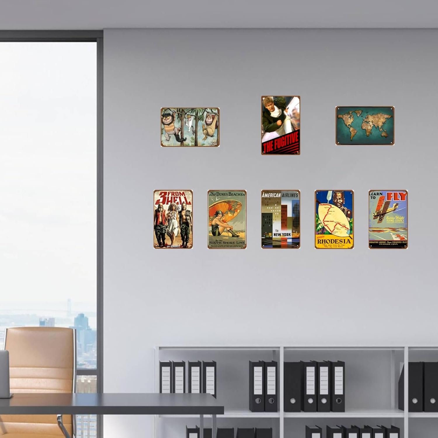 The Fugitive Film Metal Wall Tin Sign Action Drama Movie Rustic Retro Gift Man Cave Decor Vintage Decorations Plot Thriller Movie 8"x12"