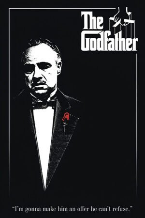 The Godfather - Movie Poster (Regular Style / Red Rose) (Size: 27" x 39")