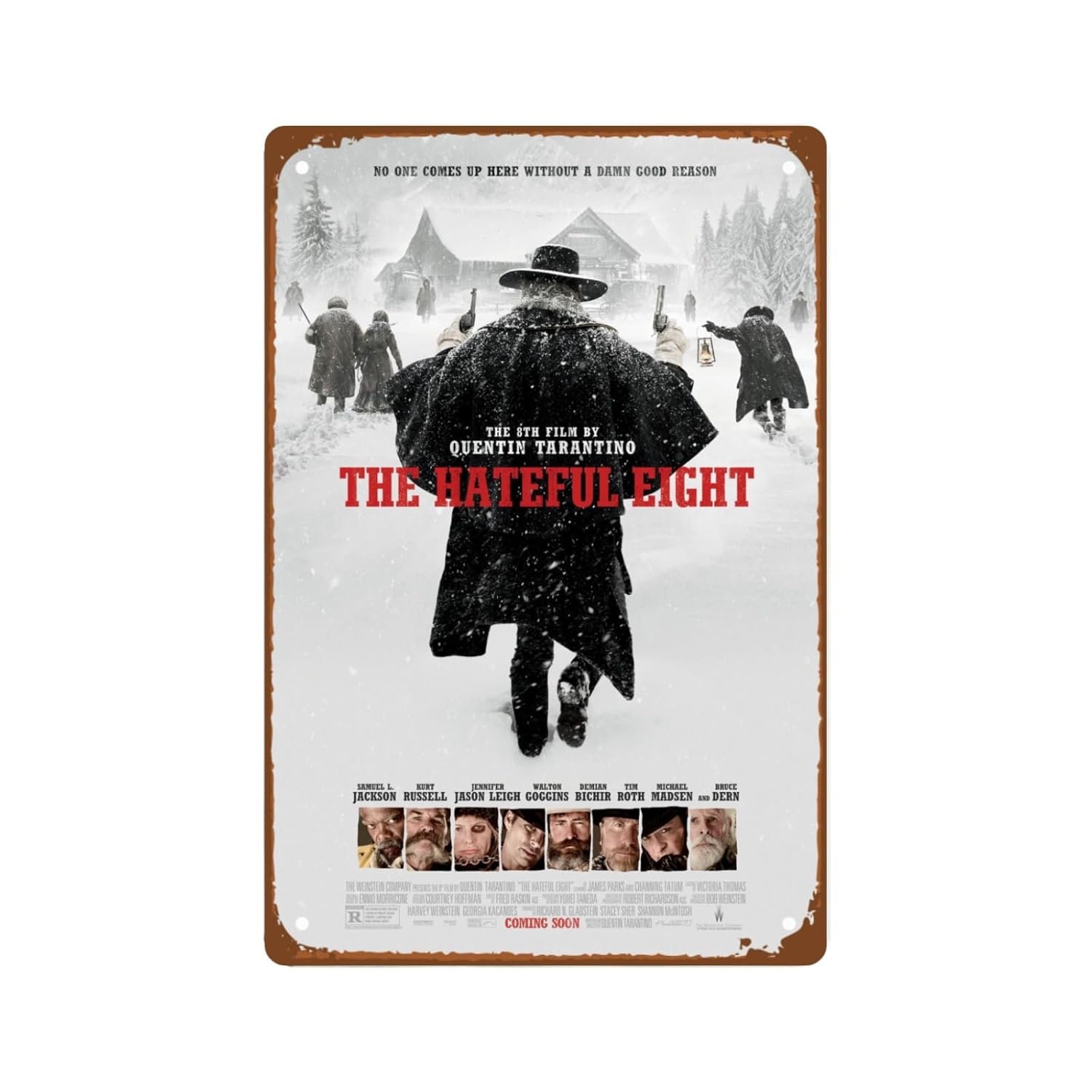 The Hateful Eight Movie Metal Wall Tin Sign Retro Film Poster Retro Gift Man Cave Decor Vintage Decorations 8"x12"