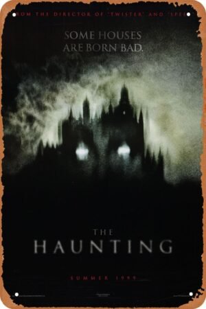 The Haunting 1999 Horror Movie Poster Tin Sign Vintage Metal Sign Retro Wall Decor 12x8 Inches