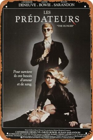 The Hunger 1983 Horror Movie Poster Tin Sign Vintage Metal Sign Retro Wall Decor 12x8 Inches