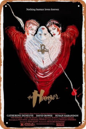 The Hunger (2) Horror Movie Poster Tin Sign Vintage Metal Sign Retro Wall Decor 12x8 Inches
