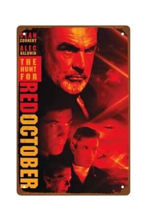 The Hunt For Red October Films Art Deco Metal Wall Tin Sign Action Thriller Films Man Cave Decor Retro Gift Vintage Decorations Adventure Fighting Movies 8"x12"