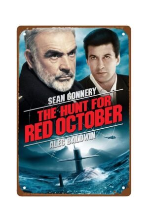 The Hunt For Red October Movies Art Deco Metal Wall Tin Sign Action Thriller Films Man Cave Decor Retro Gift Vintage Decorations Adventure Fighting Movies 8"x12"
