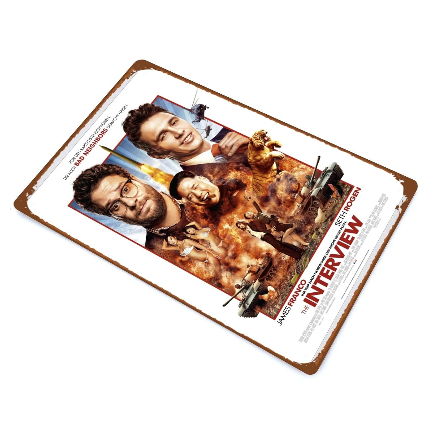 The Interview Movie Metal Wall Tin Sign Classic Film Poster Man Cave Decor Retro Gift Vintage Decorations 8"x12"