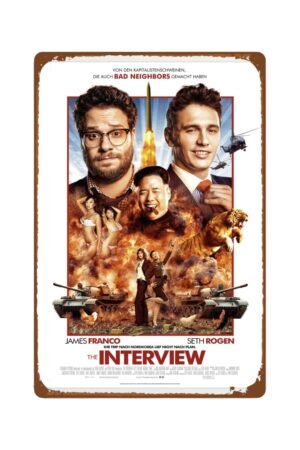 The Interview Movie Metal Wall Tin Sign Classic Film Poster Man Cave Decor Retro Gift Vintage Decorations 8"x12"