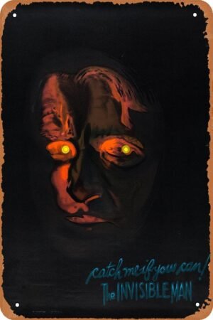 The Invisible Man 1998 Horror Movie Poster Tin Sign Vintage Metal Sign Retro Wall Decor 12x8 Inches