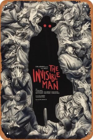 The Invisible Man 2018 Horror Movie Poster Tin Sign Vintage Metal Sign Retro Wall Decor 12x8 Inches