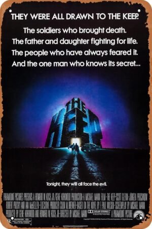 The Keep Horror Movie Poster Tin Sign Vintage Metal Sign Retro Wall Decor 12x8 Inches