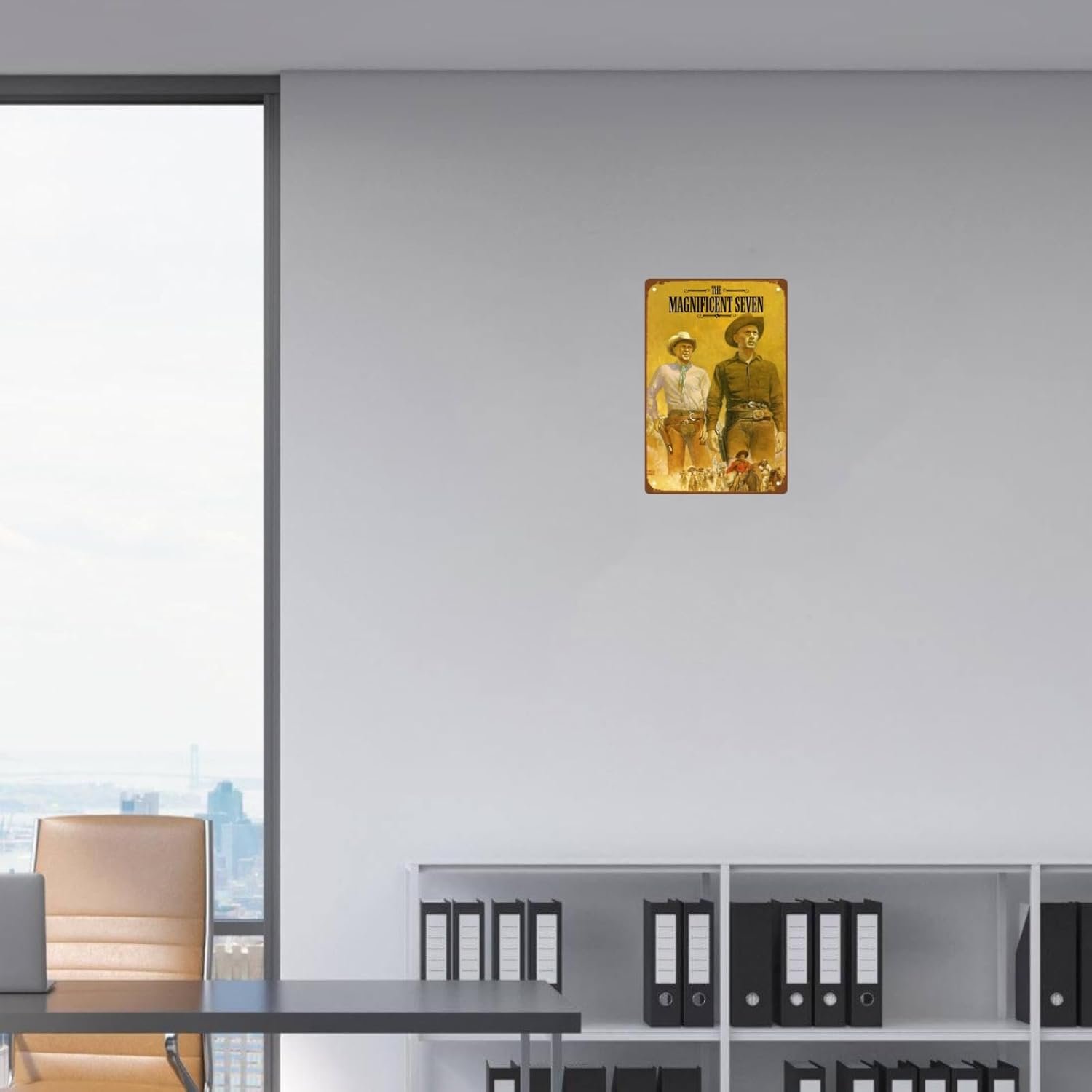 The Magnificent Seven Movie Metal Wall Tin Sign Action Western Film Rustic Retro Gift Man Cave Decor Vintage Decorations Action Adventure Movie 8"x12"