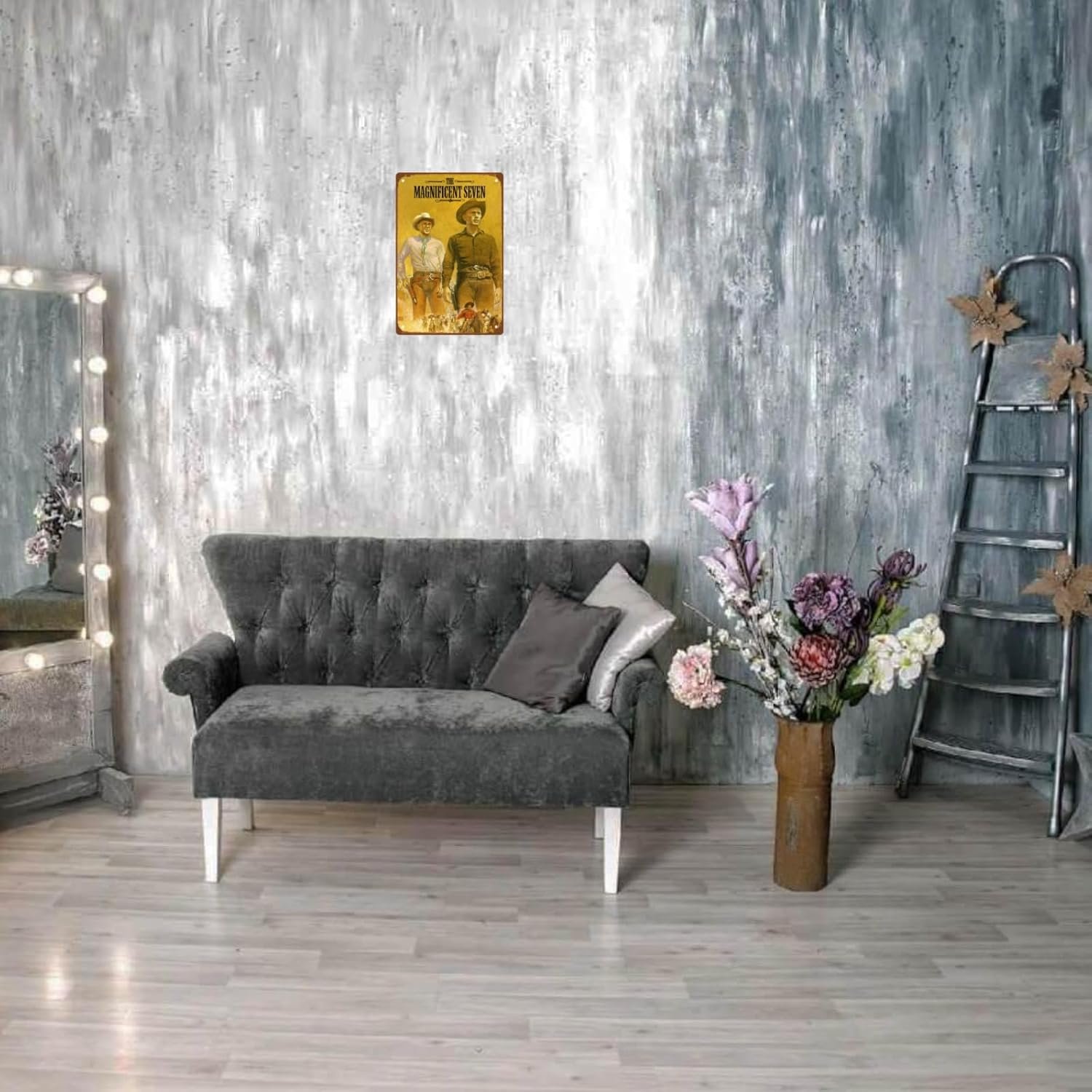 The Magnificent Seven Movie Metal Wall Tin Sign Action Western Film Rustic Retro Gift Man Cave Decor Vintage Decorations Action Adventure Movie 8"x12"