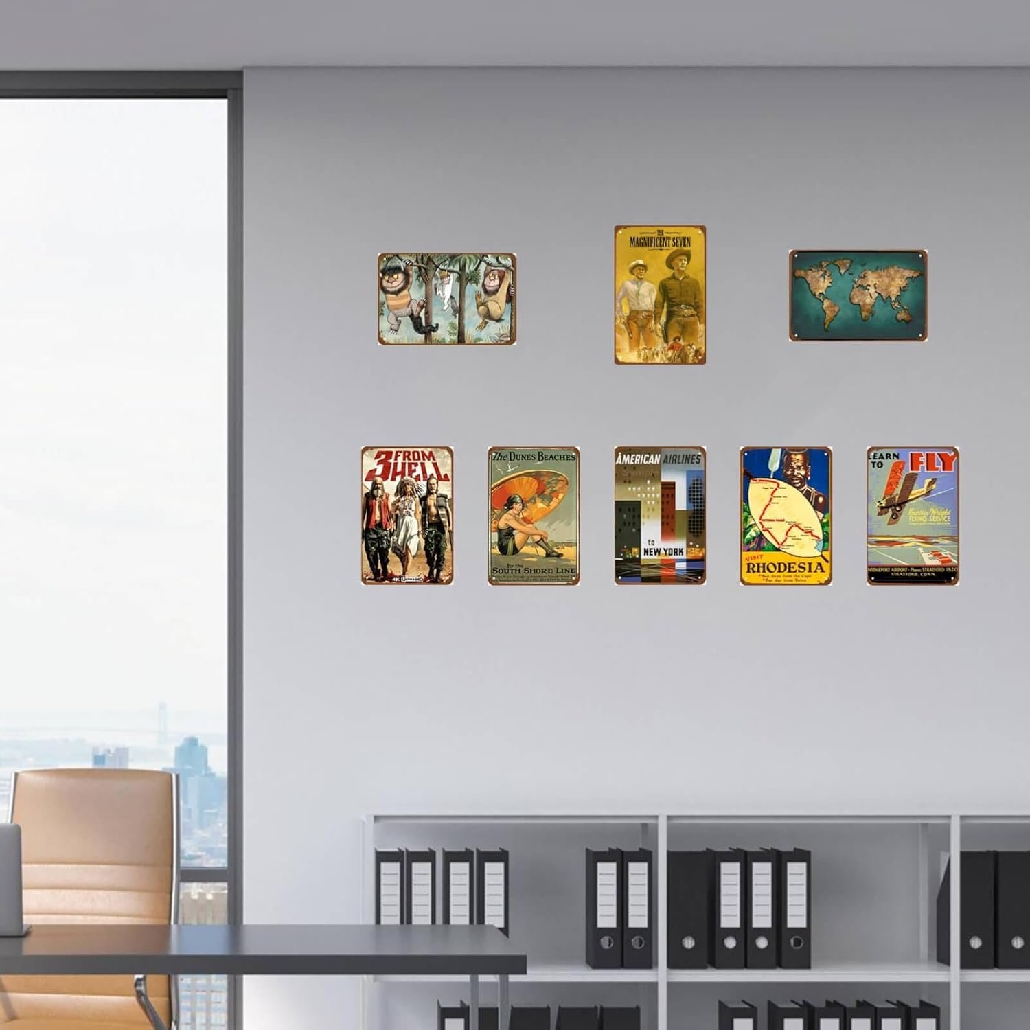 The Magnificent Seven Movie Metal Wall Tin Sign Action Western Film Rustic Retro Gift Man Cave Decor Vintage Decorations Action Adventure Movie 8"x12"