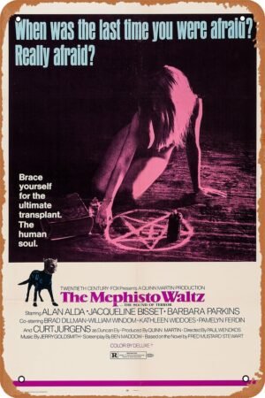 The Mephisto Waltz Horror Movie Poster Tin Sign Vintage Metal Sign Retro Wall Decor 12x8 Inches