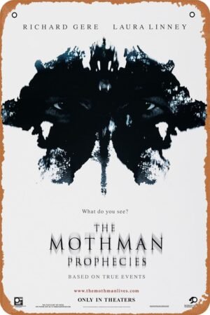 The Mothman Prophecies Horror Movie Poster Tin Sign Vintage Metal Sign Retro Wall Decor 12x8 Inches