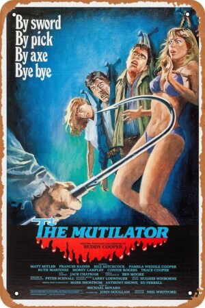 The Mutilator Horror Movie Poster Tin Sign Vintage Metal Sign Retro Wall Decor 12x8 Inches