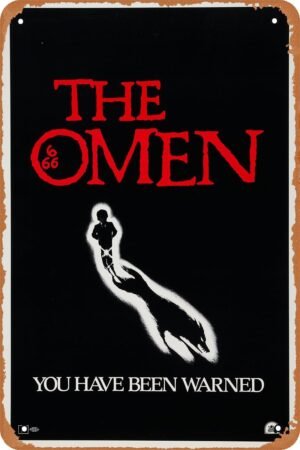 The Omen 1 Horror Movie Poster Tin Sign Vintage Metal Sign Retro Wall Decor 12x8 Inches