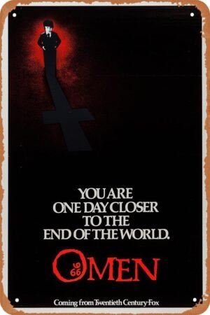 The Omen Horror Movie Poster Tin Sign Vintage Metal Sign Retro Wall Decor 12x8 Inches
