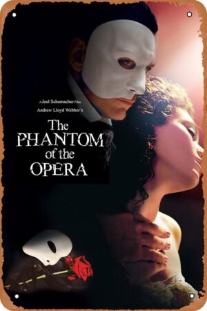 The Phantom of The Opera- Horror Movie Poster Tin Sign Vintage Metal Sign Retro Wall Decor 12x8 Inches