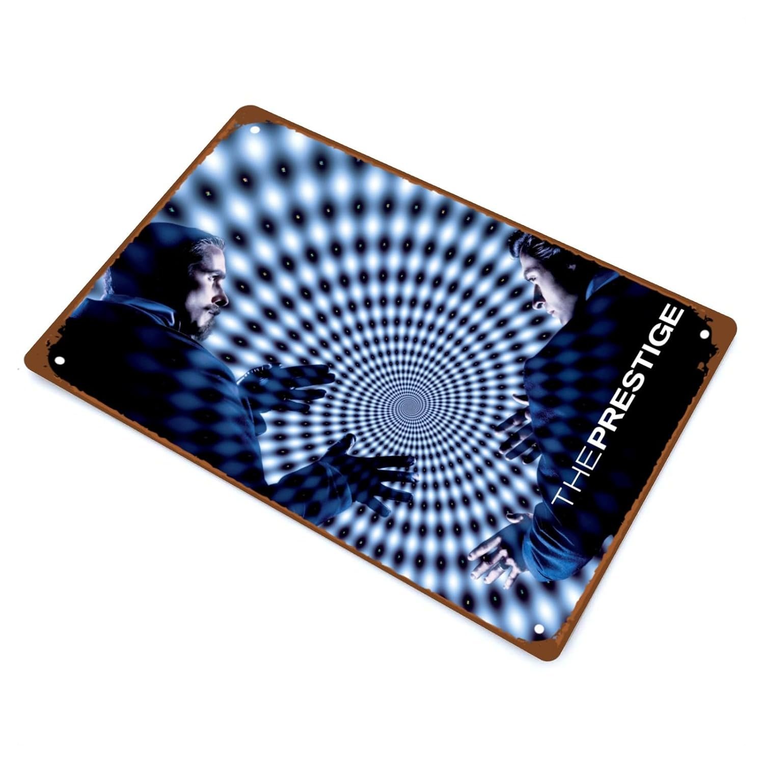 The Prestige Movies Modern Metal Wall Tin Sign Thrilling Action Movie Man Cave Decor Retro Gift Vintage Decorations Thrilling Crime Films 8"x12"