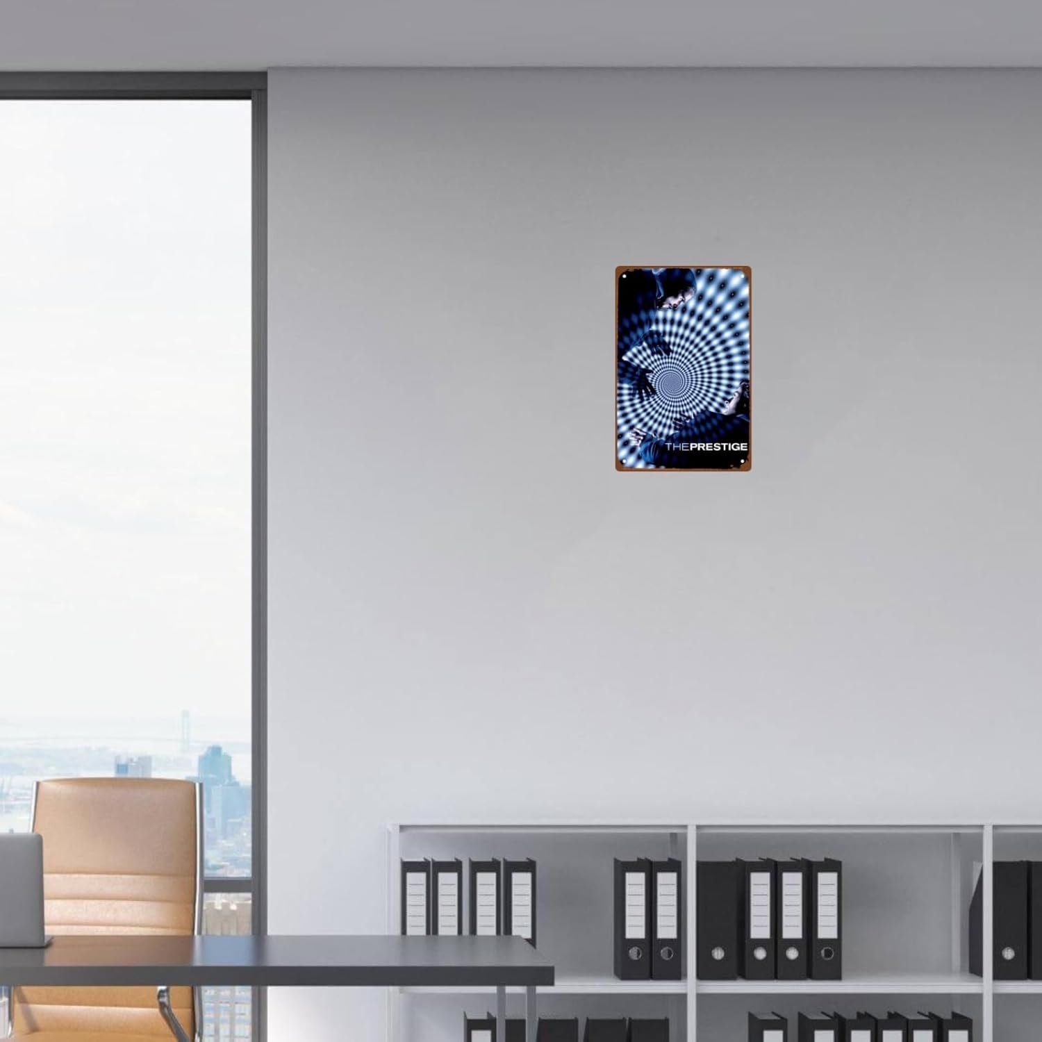 The Prestige Movies Modern Metal Wall Tin Sign Thrilling Action Movie Man Cave Decor Retro Gift Vintage Decorations Thrilling Crime Films 8"x12"