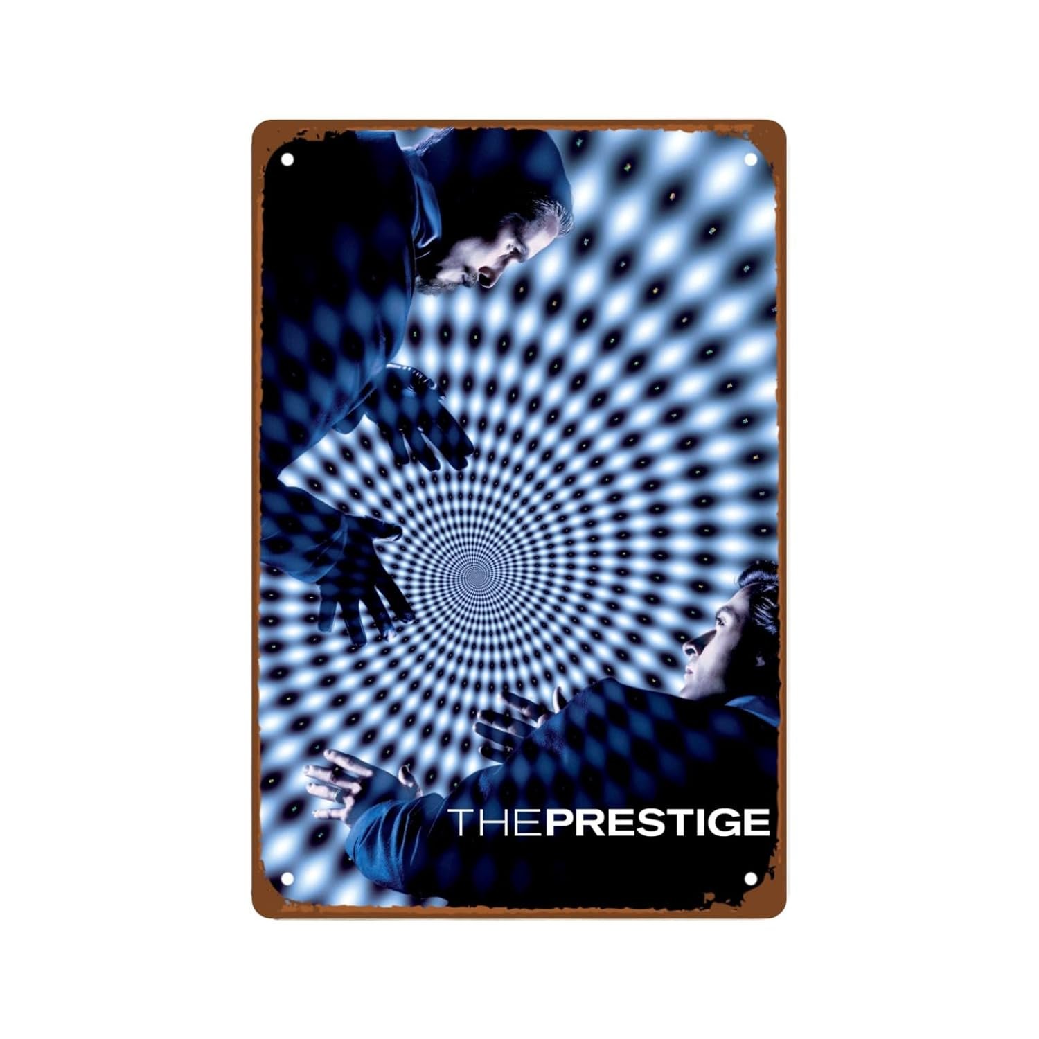 The Prestige Movies Modern Metal Wall Tin Sign Thrilling Action Movie Man Cave Decor Retro Gift Vintage Decorations Thrilling Crime Films 8"x12"
