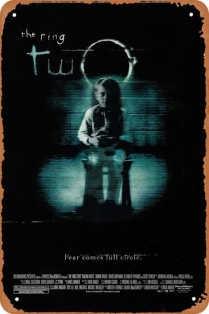 The Ring Two Horror Movie Poster Tin Sign Vintage Metal Sign Retro Wall Decor 12x8 Inches